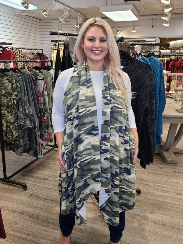 Brushed Knit Camouflage Vest