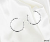 Brushed Hoop 4mm / 50 mm (Large) Silver - VLU STYLE Wholesale Fashion Jewelry and Accessories Atlanta