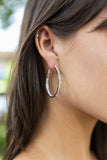 Inside Out Crystal Hoop Earring Medium Silver - VLU STYLE Atlanta's Wholesale Accessories and Jewelry Vendor