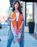 Kimono Colorful Stripes & Dots 100% Viscose