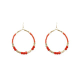 Sale! Square Beed Wire Hoop (Red)