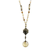 Boho Collection Jasper & Filigree Crystal Pendant Necklace