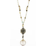 Boho Collection Amazonite & Filigree Crystal Pendant Necklace