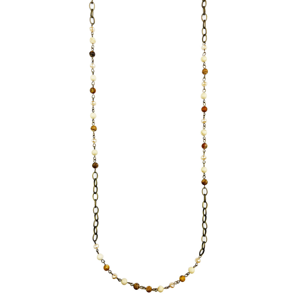 Boho Collection Jasper & Chain Layering Necklace